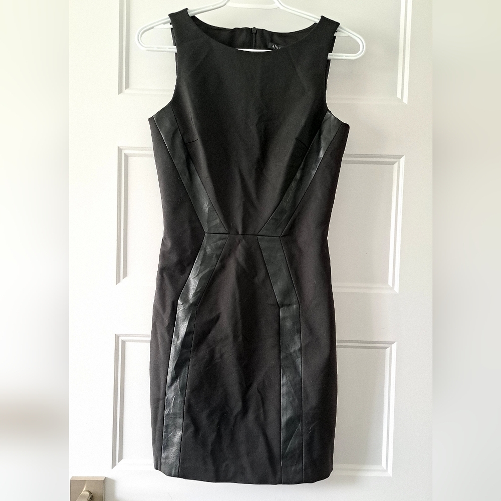 Armani Exchange LBD with Vegan Leather Details